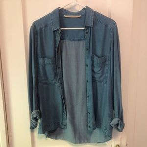 Faux denim shirt